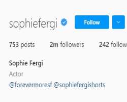Sophie has also gained popularity on Instagram where she has earned over two million followers on her blue tick verified account.